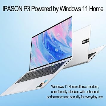 IPASON 2026 Business Laptop, Intel Powerful Processor, 16GB DDR5, 512GB PCIe, 16 FHD WUXGA Anti-Glare Display, Fast Charging, Backlit Keyboard, 14.5-Hour Battery Life, Windows 11 with MS 365 for Web