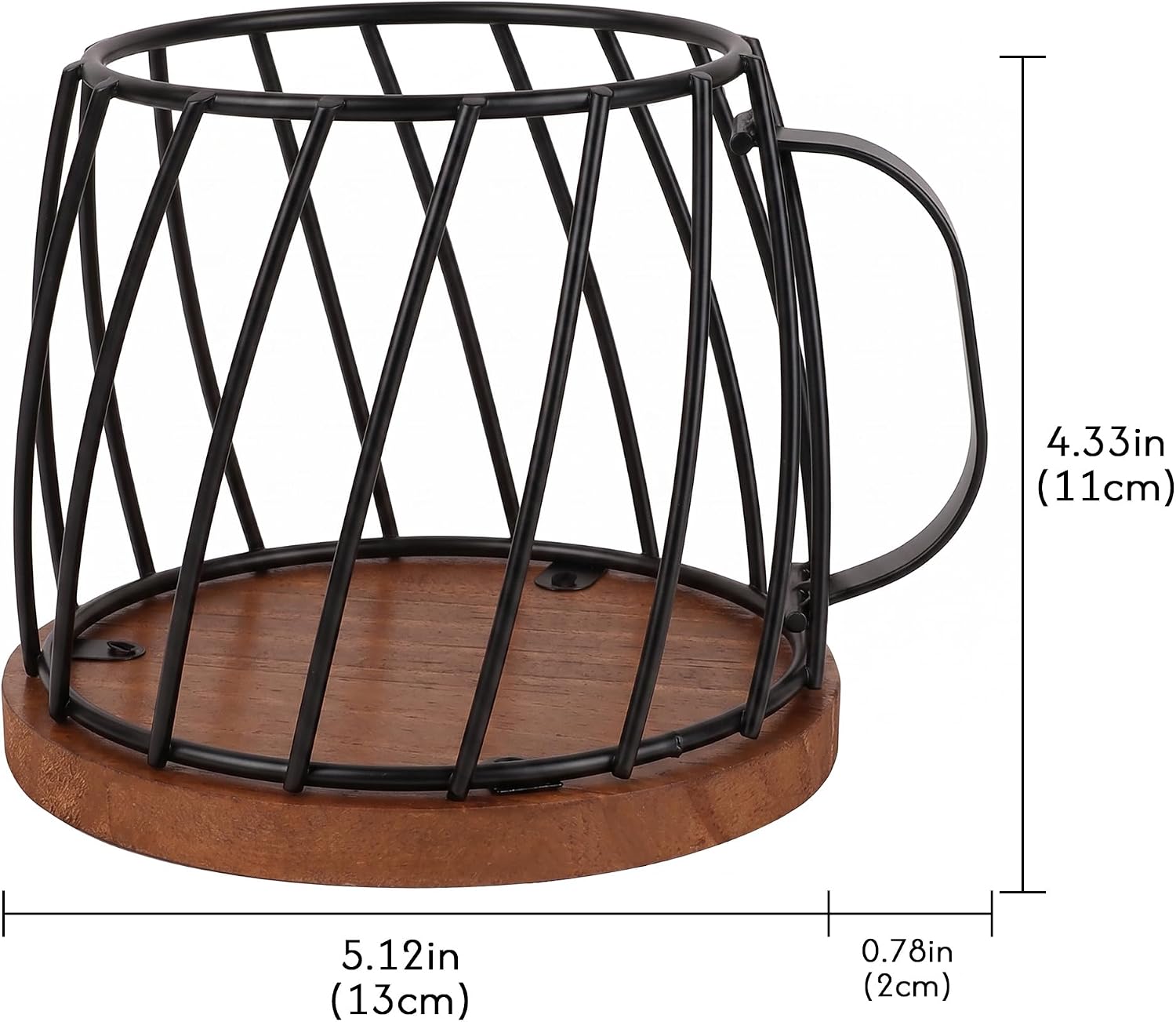 Black Coffee Pod Holder Mug Wire Storage Basket for Espresso Capsules