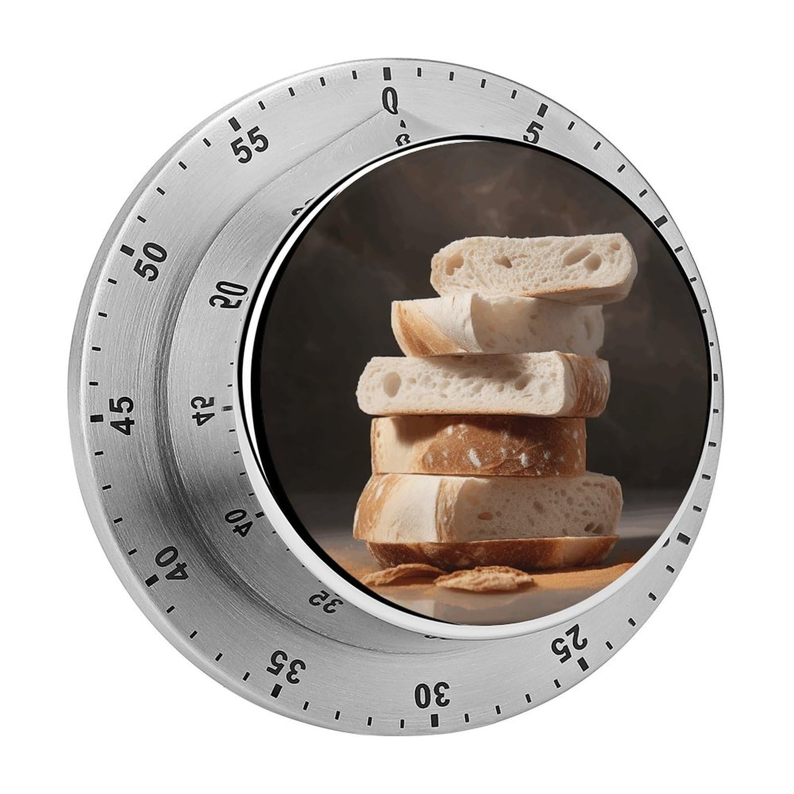 Adfgyerh Style Stack Of Bread Slices Timer For Cooking, Kitchen Timer Magnetic No Batteries Required, Mechanical Timer With Loud Alarm, For Fitness Baking Exercise Oven