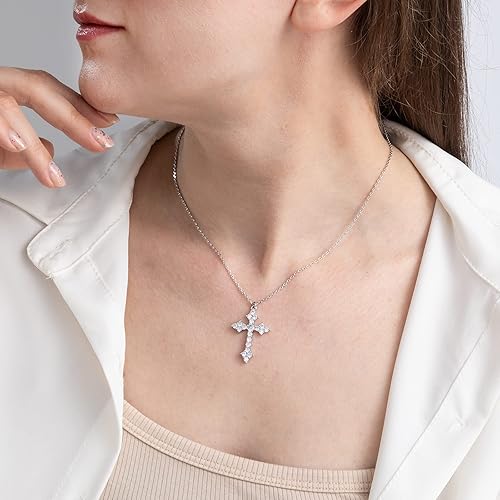 Miniatura 2 de Collar de cruz de plata para mujer, collar de cruz para mujer, joyería de cruz de oro, plata y oro, collar de cruz para mujer, regalos de cumpleaños