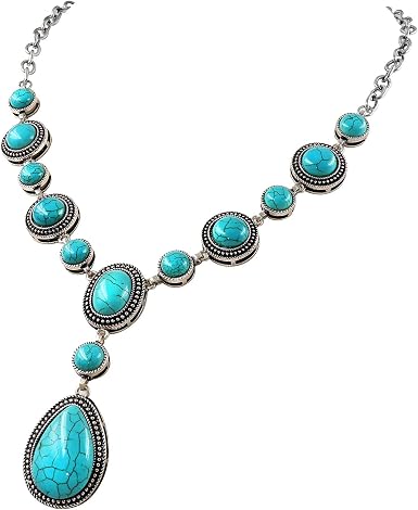 SuYi Long Pendant Turquoise Y Necklace 