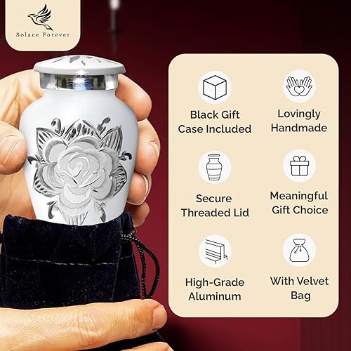 Miniatura 3 de Urna de cremación de rosas para cenizas para mujeres y hombres, urnas de rosas hechas a mano para cenizas humanas, mujeres y hombres, urnas