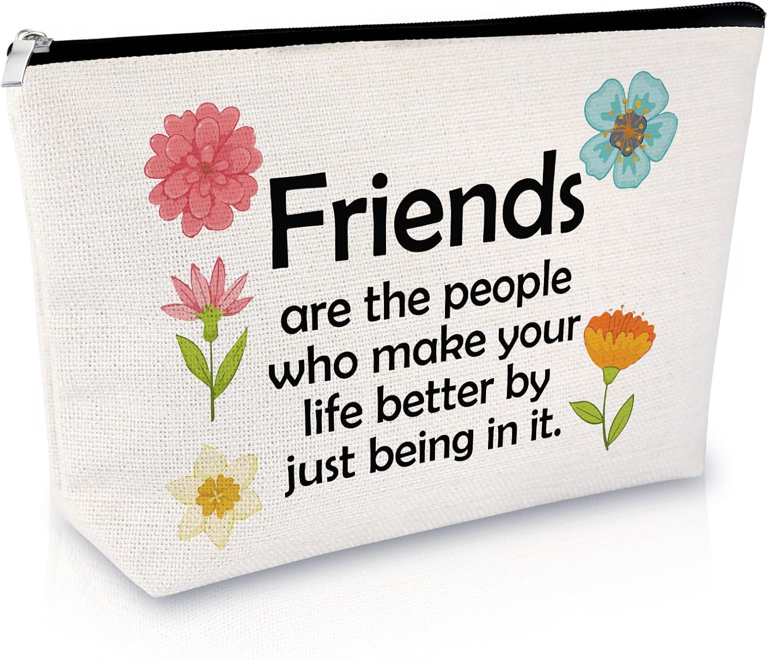 Friendship Gifts Makeup Bag Best Friend Birthday Gift for Women Long Distance Friendship Presents for Bestie Cosmetic Bag Birthday Christmas Gifts Idea for Women Her Sister Zipper Travel Pouch