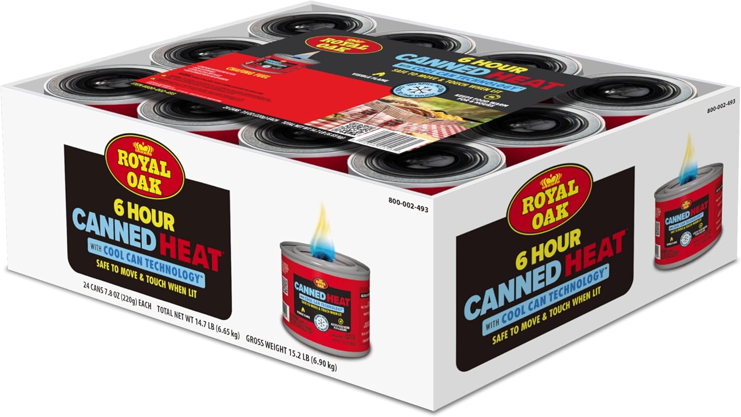 Royal Oak Canned Heat 24 Pack 6 Hour Chafing Fuel, Easy Open, Resealable, Non-Drip, for Food, Burners for Chafing Dishes, Buffet Burners, Parties, Weddings, BBQs