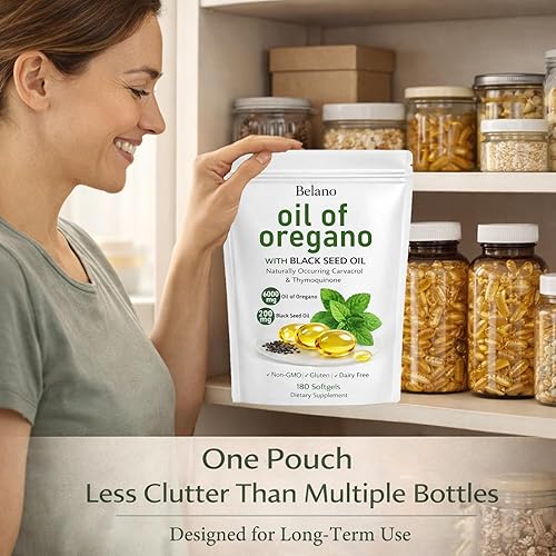 Miniatura 7 de Belano Oregano Oil  Daily Wellness Support  300 mg Oregano Oil with Naturally Occurring Carvacrol  Non-GMO, Gluten & Dairy-Free  180 Count (2)