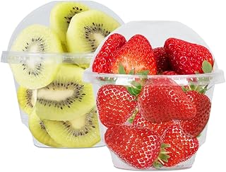 10 oz Clear Plastic Dessert Cups with Dome Lids No hole - 20 Sets Disposable Snack Bowls for Ice Cream, Parfait, Banana Pudding, Jello and Individual Desserts at Party, Fruit Cup with No Leaks