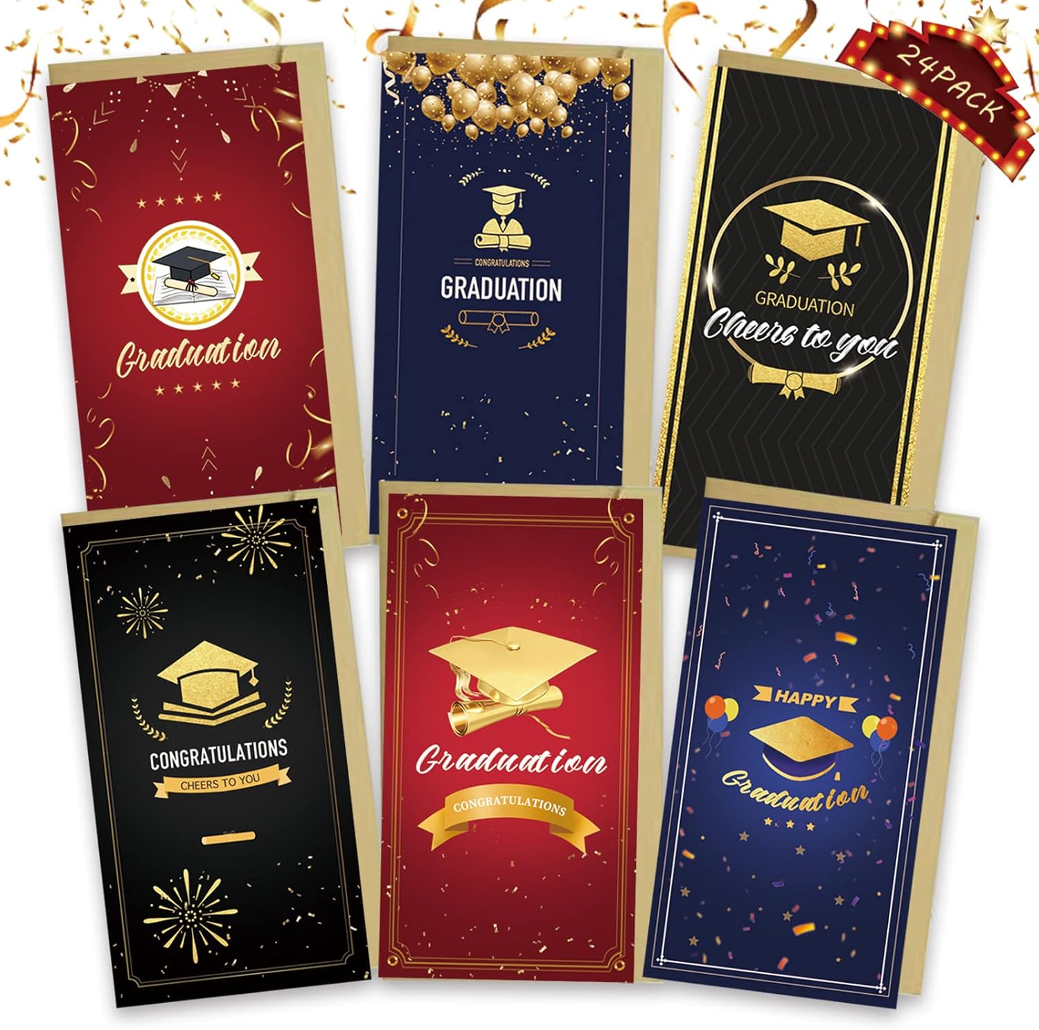 Graduation Greeting Cards 2023, 24PCS Graduation Gift