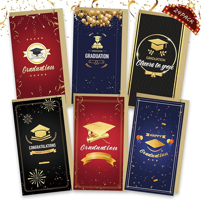 Graduation Greeting Cards 2023, 24PCS Graduation Gift