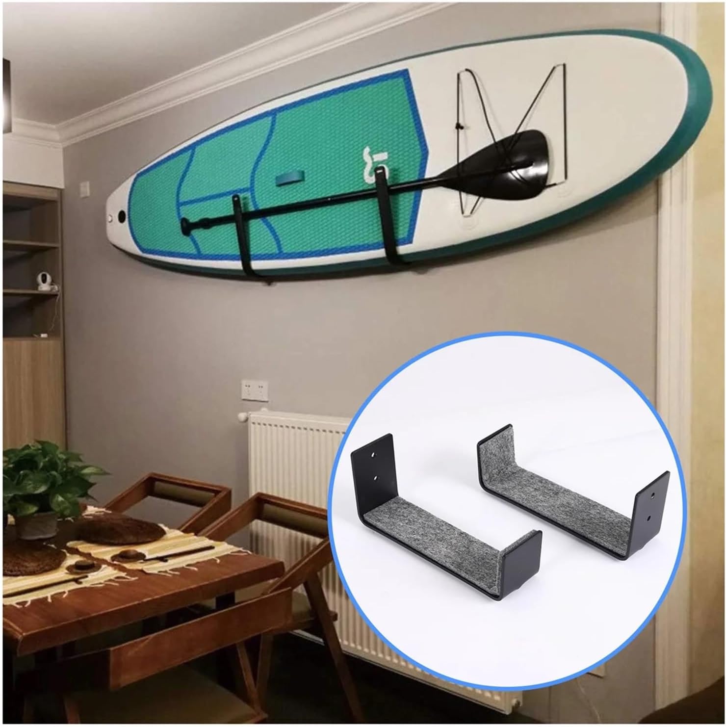 Surfboard Wall Mount Rack 1Pair Surfboard Mount Rack,Kayak Boat Wall Rack for Indoor Outdoor