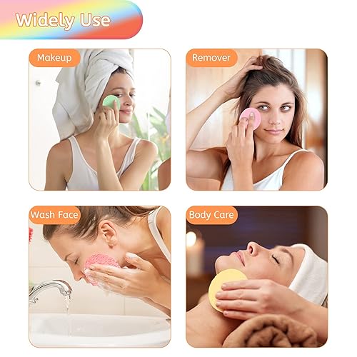 Miniatura 5 de Luxiv - 120 esponjas faciales comprimidas, 5 colores, esponja limpiadora facial, esteticistas, maquillaje comprimido, esponja facial, esponjas