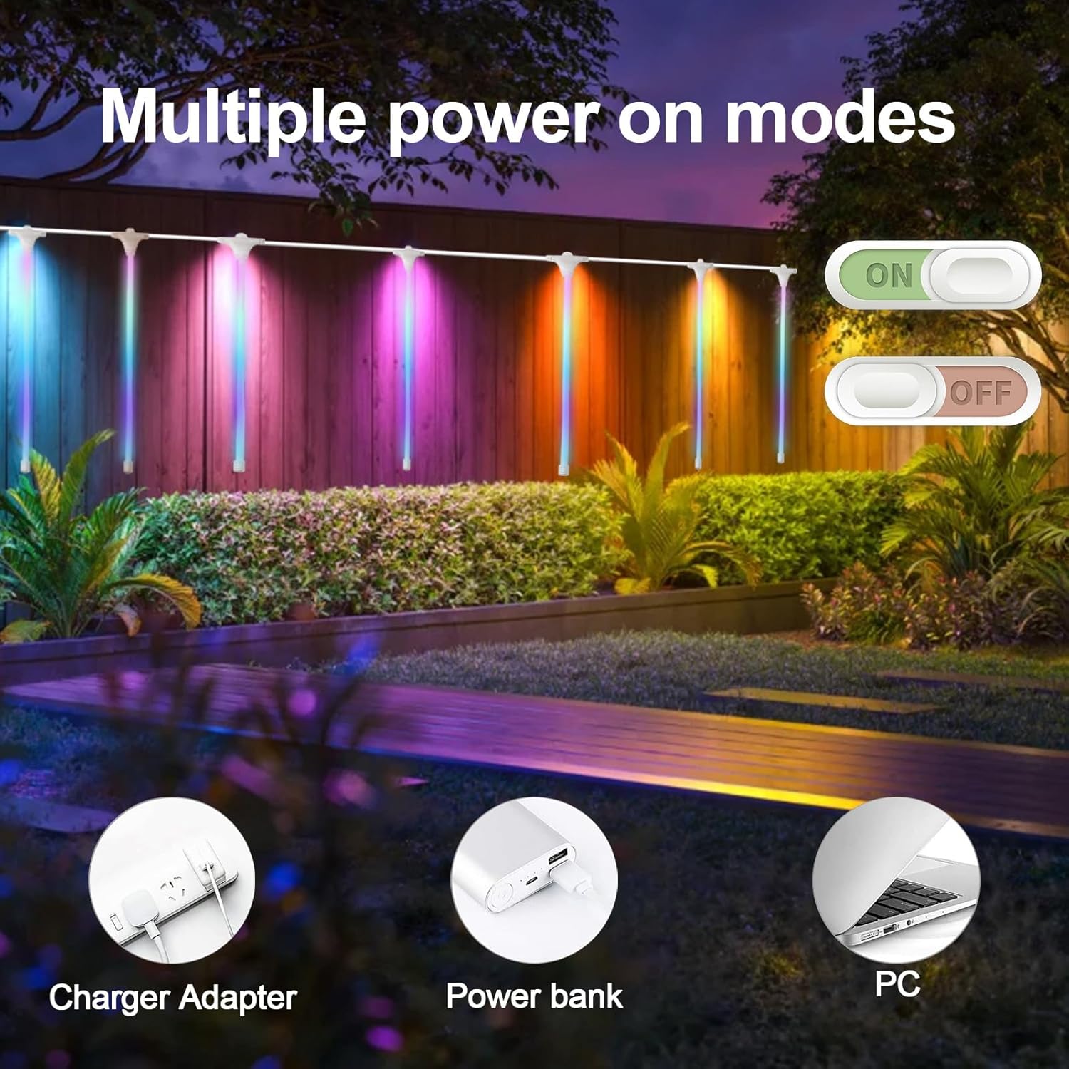 50FT LED Meteor Shower Christmas Lights Outdoor, 10 Tubes 160 LED Icicle Lights, Waterproof Plug-in RGB Lights for paty Xmas Tree, Yard, House Holiday Decor
