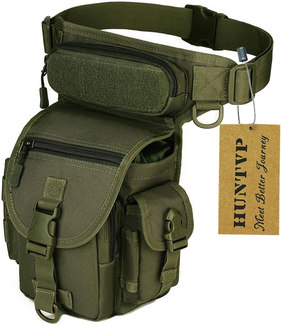 Sac De Jambe Tactique Yakmoo – Imperméable, 23x32x13 Cm, Système MOLLE, Nylon Haute Résistance – Pour Rando, Voyage, Outdoor Ou Usage Quotidien