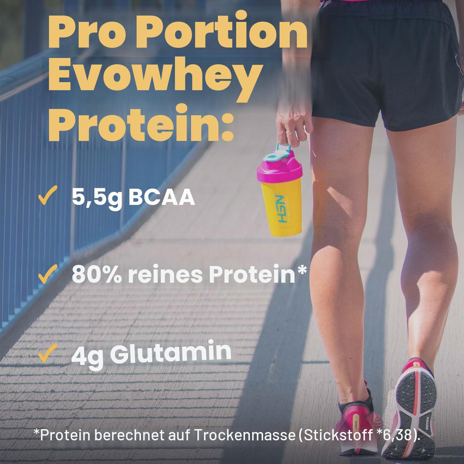 HSN Sports Evowhey - Konzentriertes Molkenprotein Nougat 2000 gr Schwarz