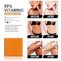 Vista 4 de Jabón de vitamina C Elements, jabón de vitamina C de elementos, jabón hecho a mano con vitamina C naranja, jabón de vitamina C, jabón orgánico