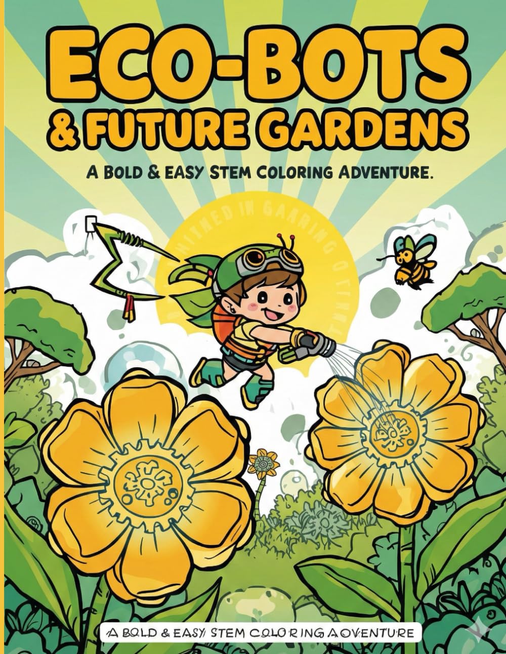 Eco-Bots and Future Gardens: A Bold & Easy Coloring Book