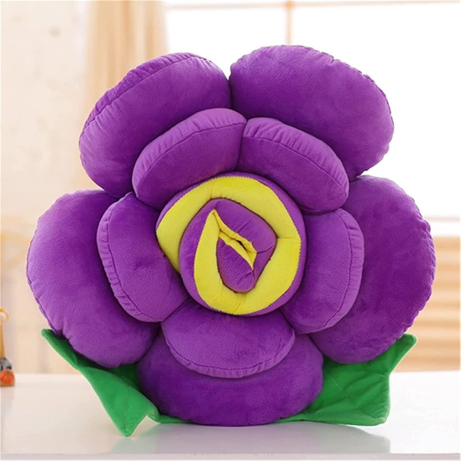 Flower Throw Pillow Seating Cushion Floor Pillows Cushions Patio Furniture Cushions Throw Pillow Inserts (70 CM, Purple)
