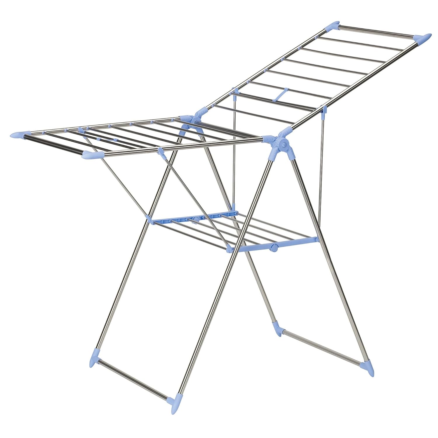 Household Essentials Collapsible Adjustable Gullwing Metal Clothes Drying Rack, Grey