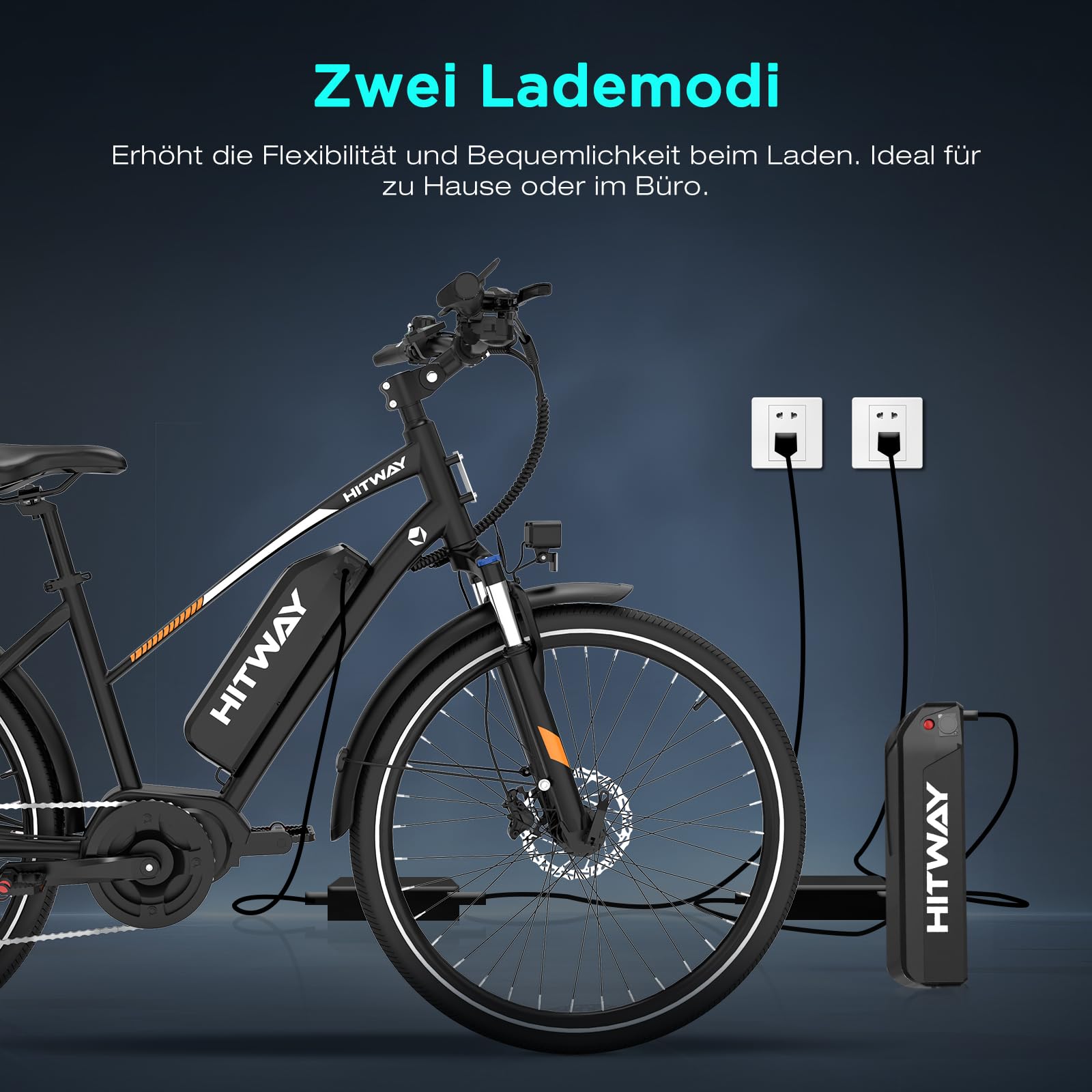 HITWAY Bicicleta Eléctrica 27,5"/28" de Trekking, Batería 36V 13Ah, Motor 250W Trasero/Central, Cambio 7 Velocidades – E-Bike de Ciudad Pedelec para Adultos Hombres y Mujeres