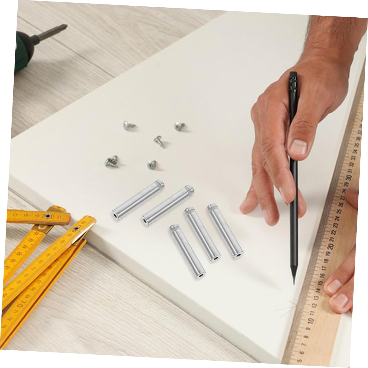 VOSAREA 12Pcs Stainless Steel Holder Screws for Wall Mounting Acrylic Glass Signs Advertising Display Hardware with Gasket for Picture Frames and Panels