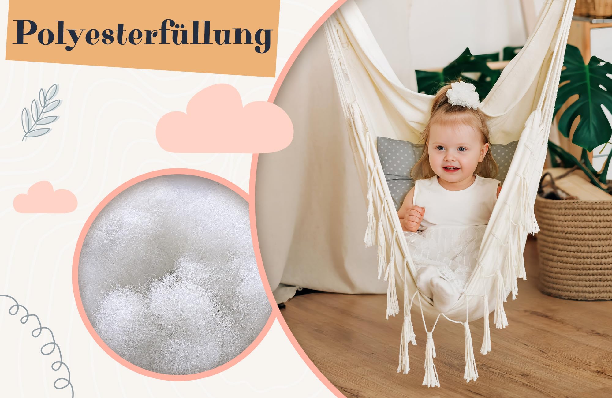 Materasso per Amaca Neonato - 30x80 cm Cuscino Confortevole per Culla Sospesa Letto Bambino Materasso Morbido Traspirante Ideale per Bebe Altalena certificazione Oeko-Tex Puntini