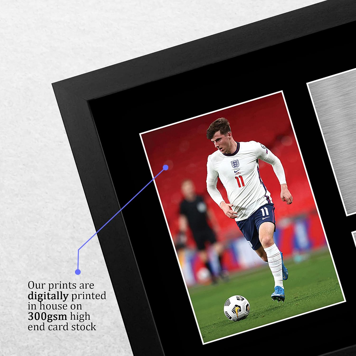 HWC Trading FR A4 Mason Mount England Gifts Printed Signed Autograph Picture for Football Fans and Supporters - A4 Framed - Image 5