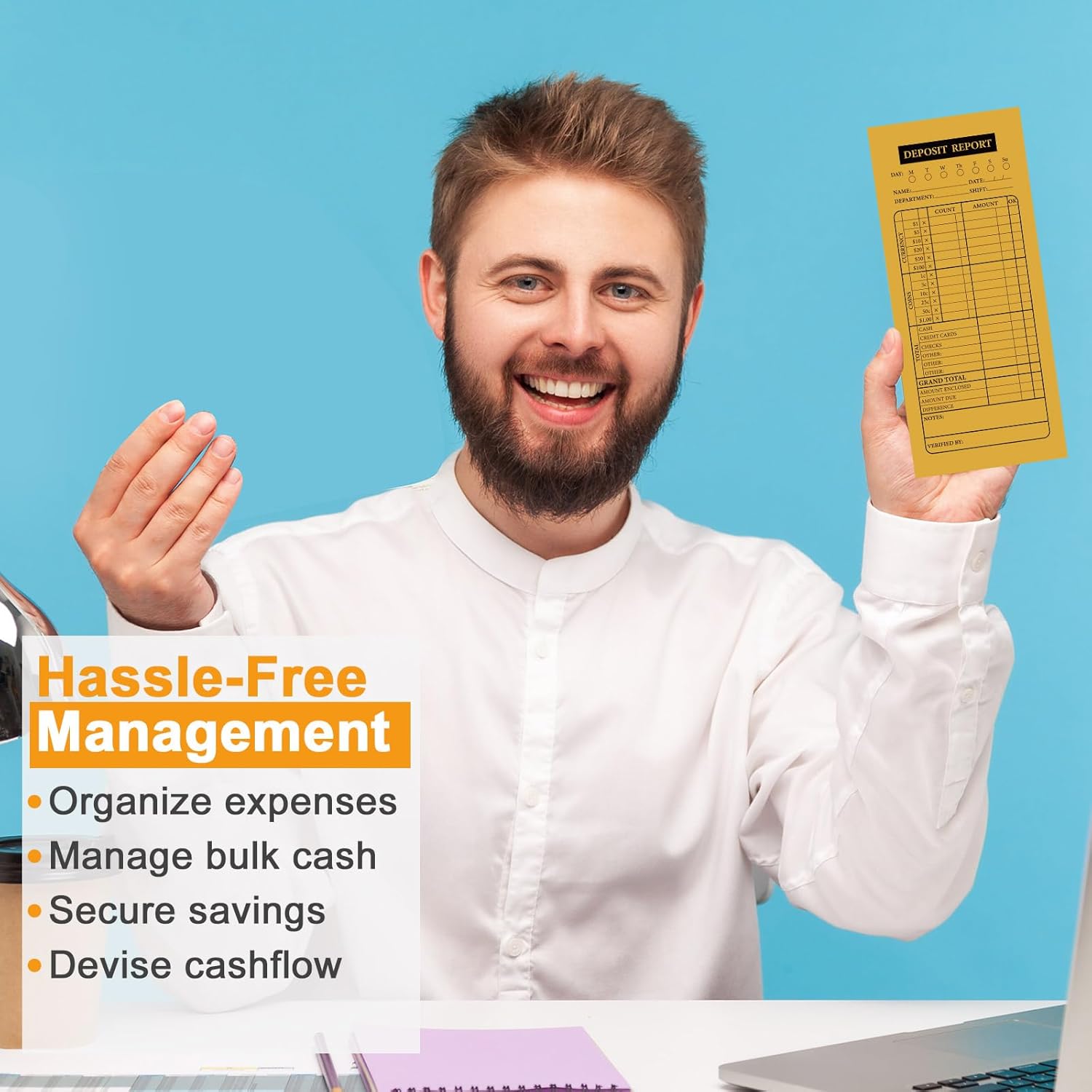 Qilery 1000 Pieces Cash Deposit Envelopes Bulk 4 1/8'' x 9 1/2'' Cashier Drop Envelopes Budgeting Planning Bank for Cash Small Business Retailers Restaurants Kraft(Yellow)