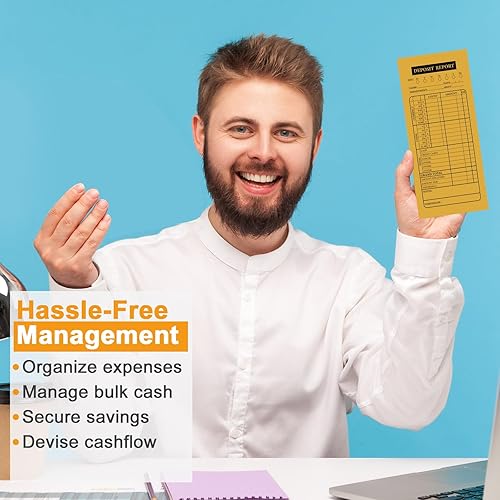 Miniatura 7 de Qilery 1000 sobres de depósito en efectivo a granel de 4 1/8 x 9 1/2 pulgadas, sobres de cajero para planificación de presupuestos, bancos