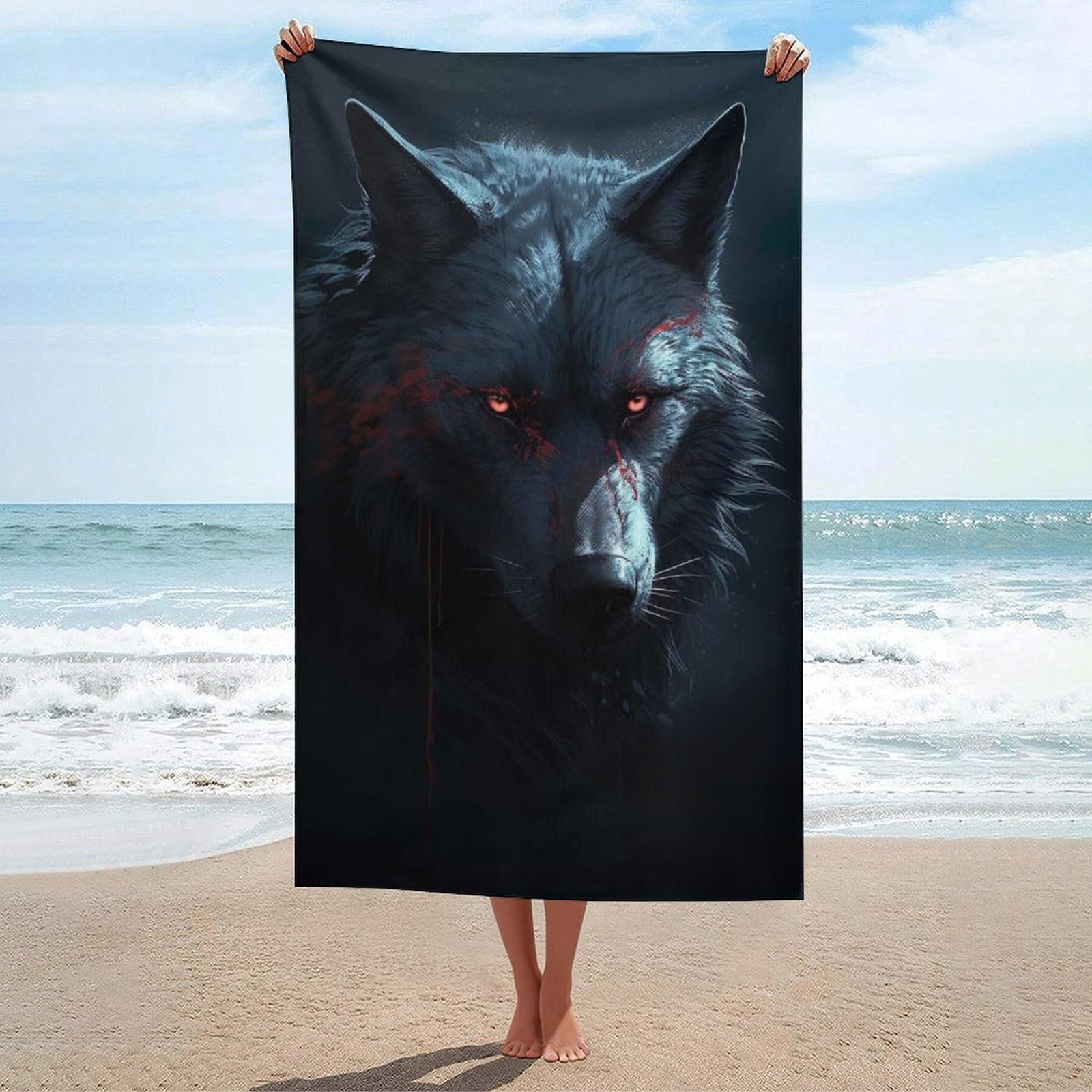 Serviette de plage compacte Wolf Eye pour résoudre l'encombrement du sport outdoor