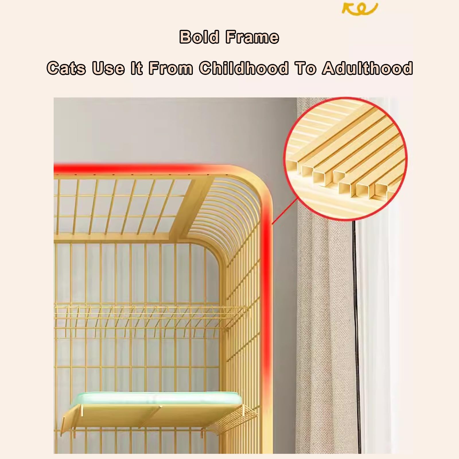 Grande gabbia per gatti da interni, con 2 ripiani estraibili e ruote, ideale per 12 gatti, colore: bianco (78 x 55 x 100 cm)