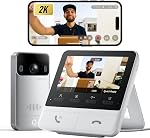 SwitchBot Caméra à sonnette de porte, pas d'abonnement, comprend moniteur, options de puissance double, vue de la tête aux pieds, 2K Vidéo, 2-Way Audio, détection de mouvements, système d'interphone sans fil, compatible avec Alexa & Google Home
