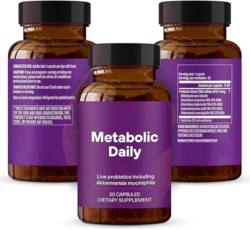 Miniatura 2 de Suplemento probiótico diario metabólico con Akkermansia Muciniphila - Contribuye al metabolismo y los niveles de energía - Adecuado para mujeres y