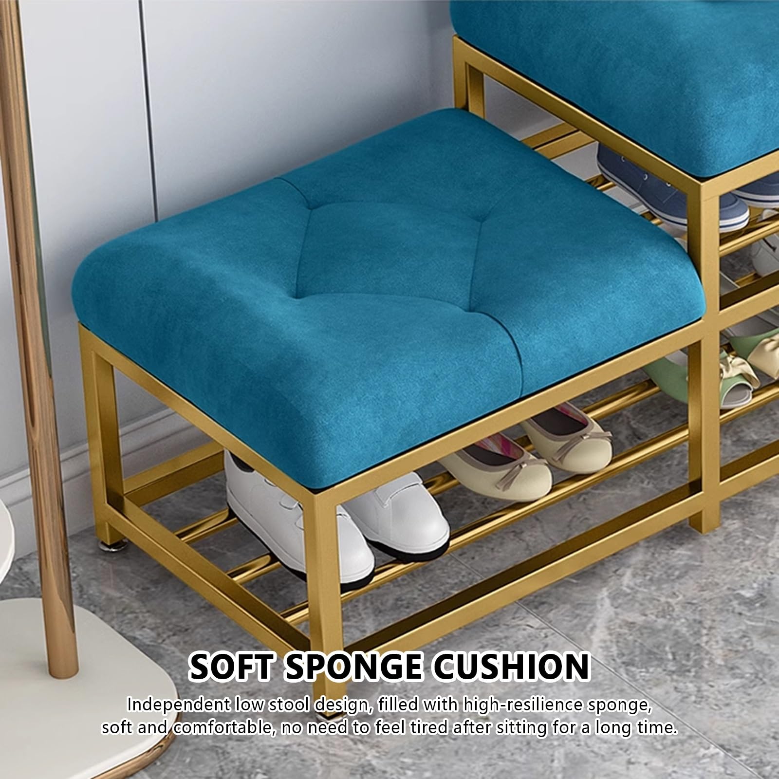 Interior banqueta baño con tapizado, zapatero con asiento, banco recibidor entrada, moderno reposapies sofa, banco zapatero entrada con asiento, para pasillos, salones, vestíbulos, dormitorios y porch