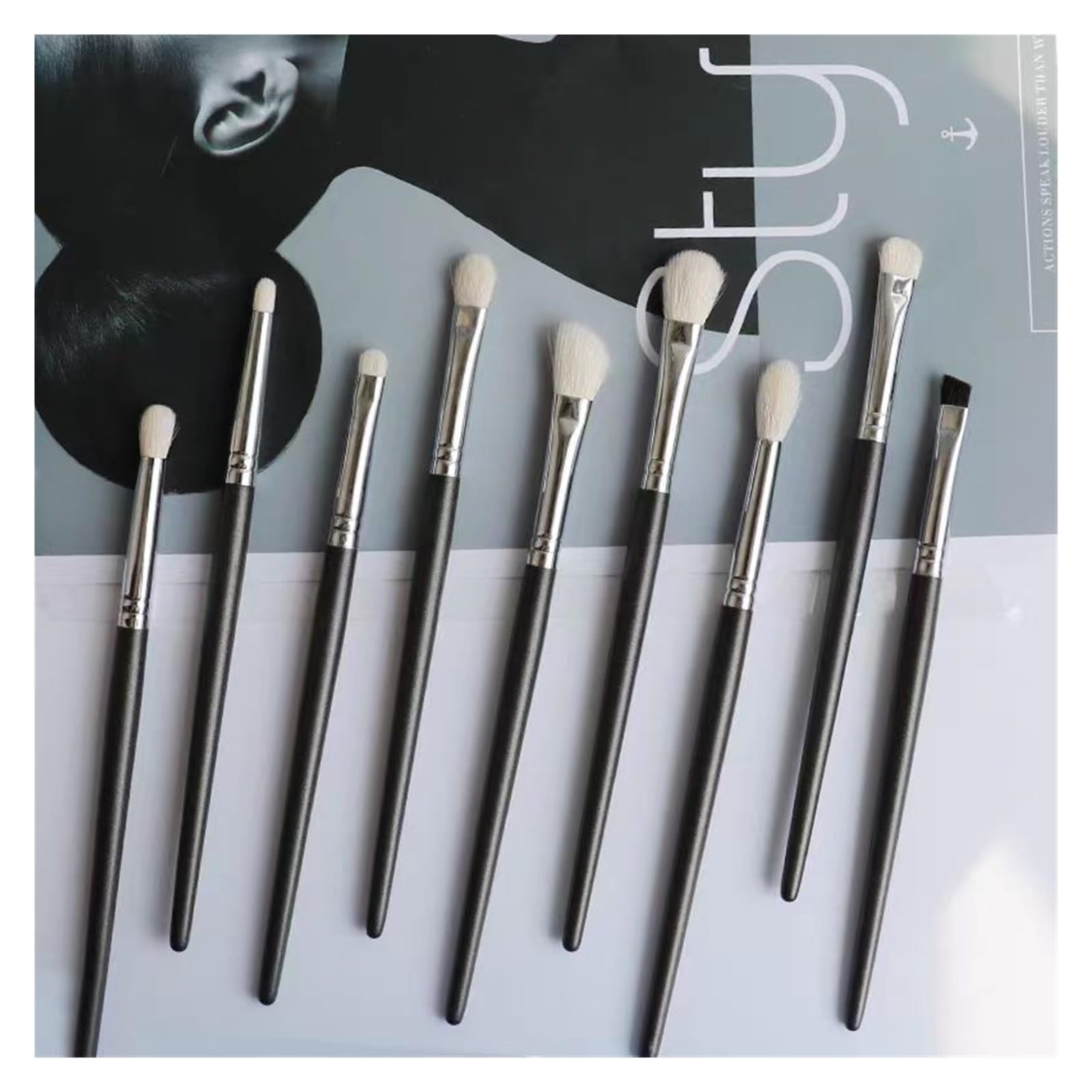 Brochas de Maquillaje Profesional Pincel de Maquillaje Hecho a Mano 14 Piezas Suave Cabra Pelo Polvo Contorno Blush Sombra Sombra Cepillo Maquillaje Pincel Brochas de Maquillaje Profesional