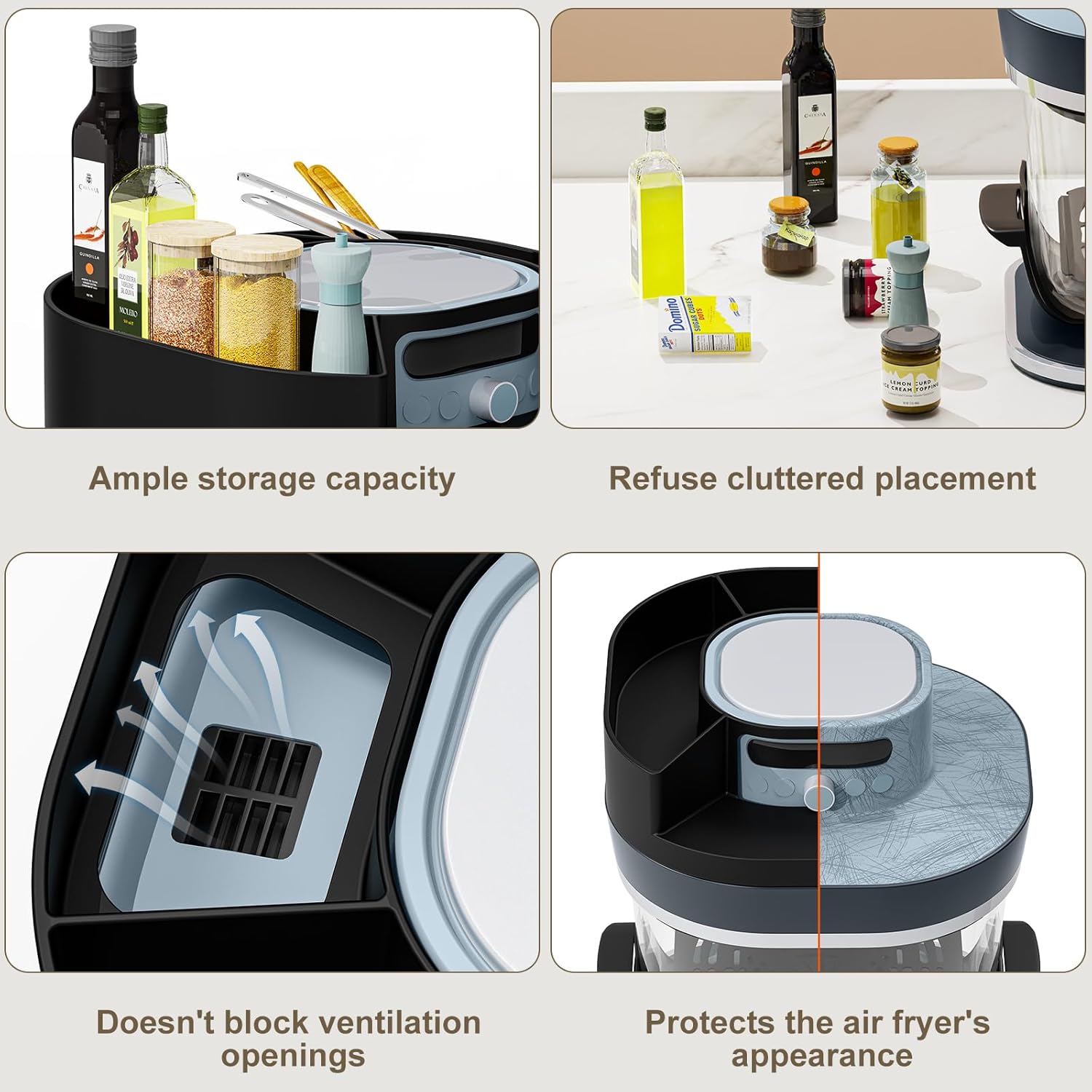 Air Fryer Accessories for Ninja Crispi Pro AS101, Silicone Heat Resistant Mat with Kitchen Accessories Holder Basket for Ninja AS101CY/AS101LG/AS101DG, Silicone Storage Mat Protective Cover