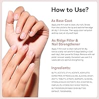 Vista 7 de Ridge Filler Base Coat 3 en 1 Fortalecedor de Uñas Crecimiento, Relleno de Ridge Fortificante Transparente para Uñas Irregulares Dañadas, Fórmula