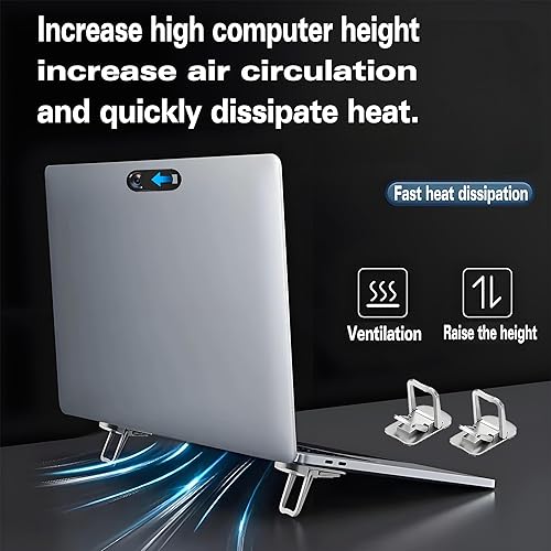 Miniatura 6 de 2 soportes portátiles para laptop, elevador ajustable para laptop, refrigeración ergonómica, mini soporte invisible para computadora de escritorio,