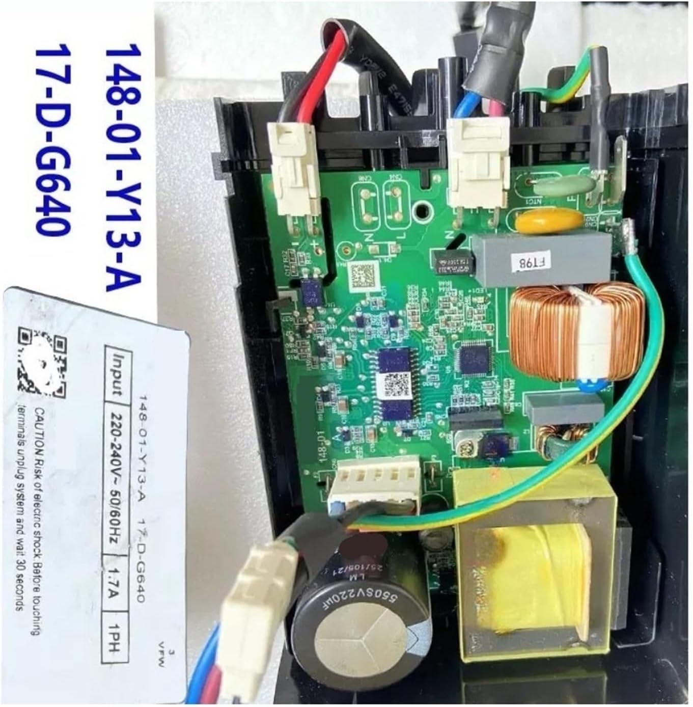WWEIFUS Control Board with input specifications and warning