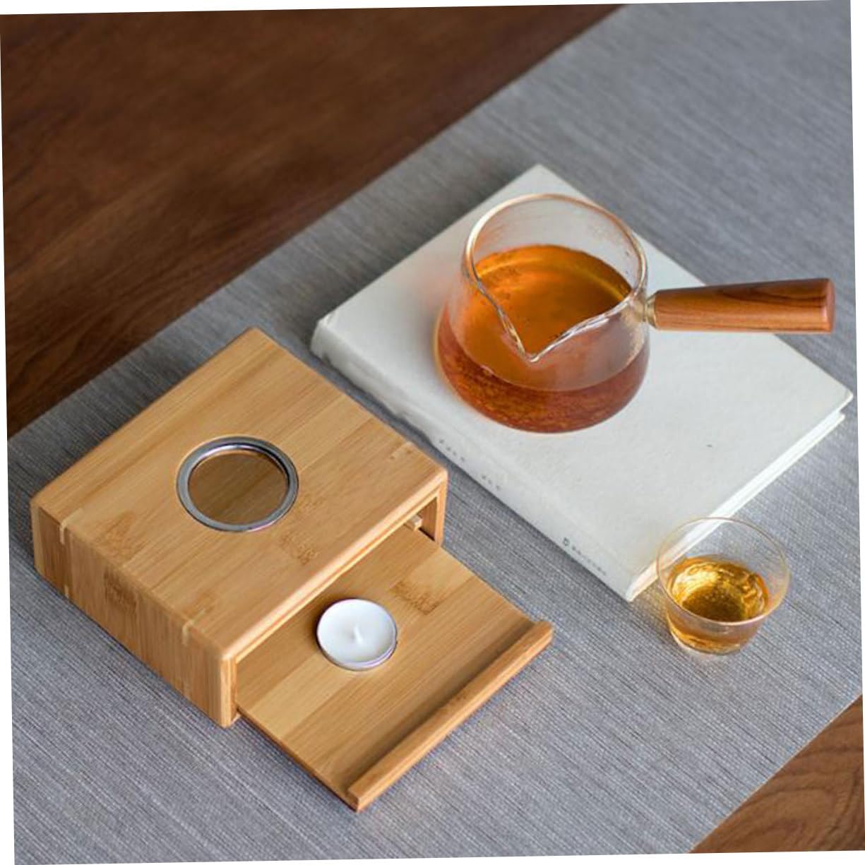 Ciieeo 1pc Tea Pot Base Practical Heating Design for Stylish Drawer Type Warmer for Tea Parties and Heat Preservation Candle Not Included