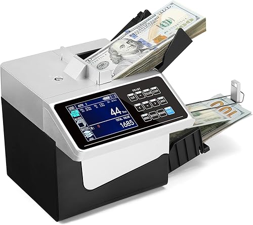 Miniatura 7 de MUNBYN Máquina de contador de dinero denominación mixta, conteo de valores, multimoneda, detección de falsificaciones UV/IR/MG/MT, ultra compacta y