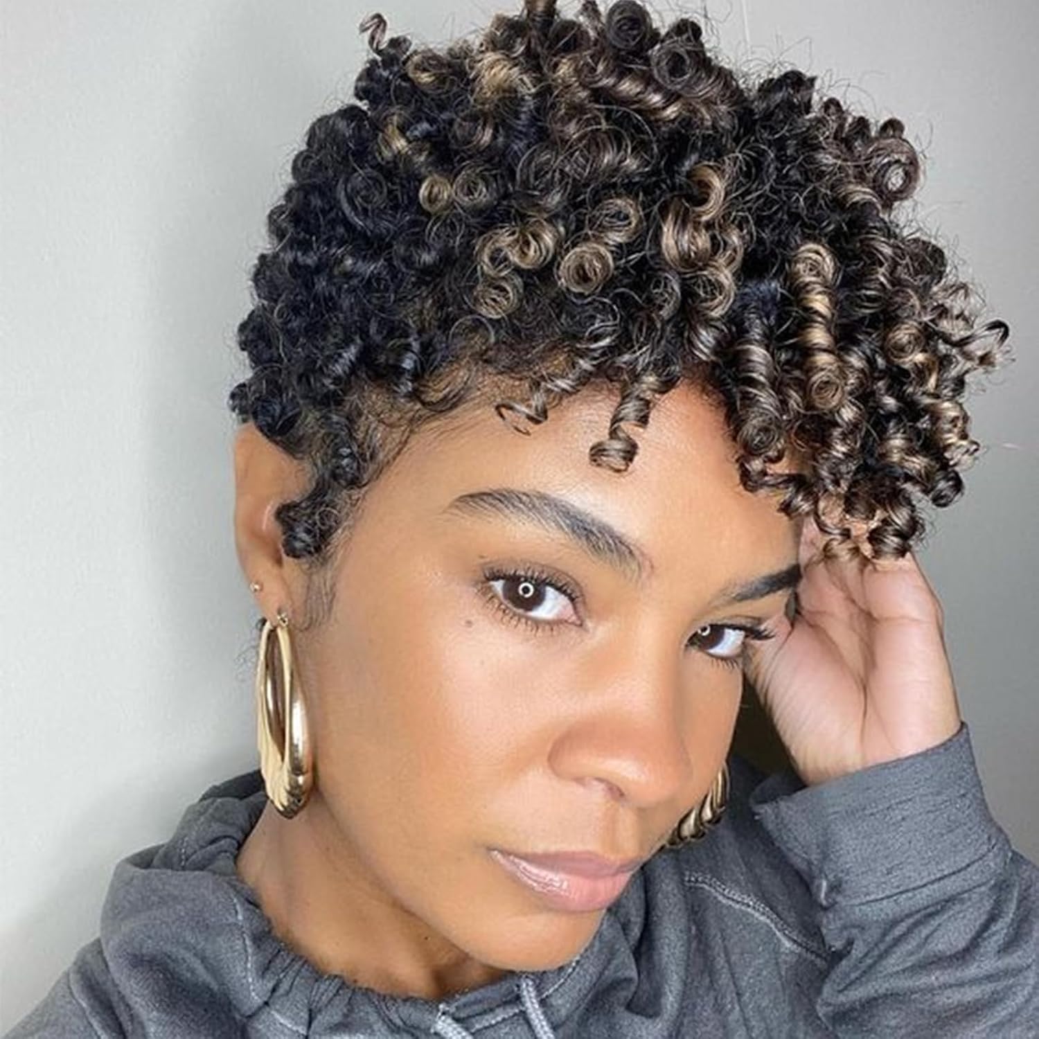 QUEENTAS 3 Packs 10 Inches 8mm 6mm Short Crochet Hair for