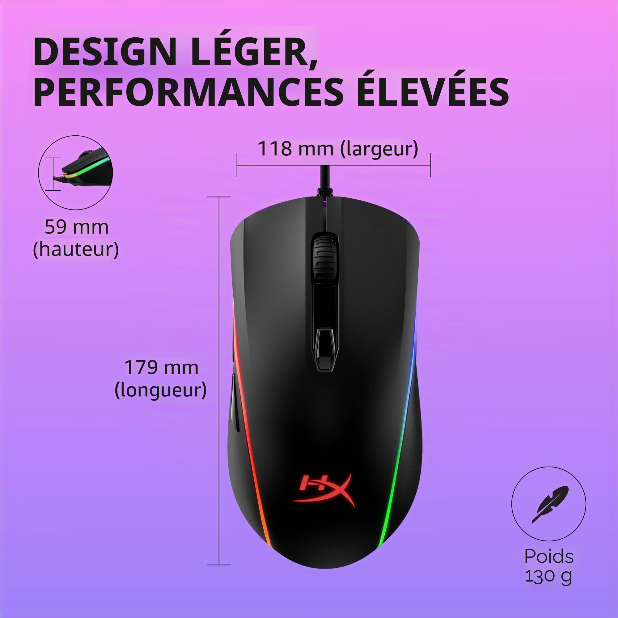 HyperX Pulsefire Surge – Souris de Jeu RGB