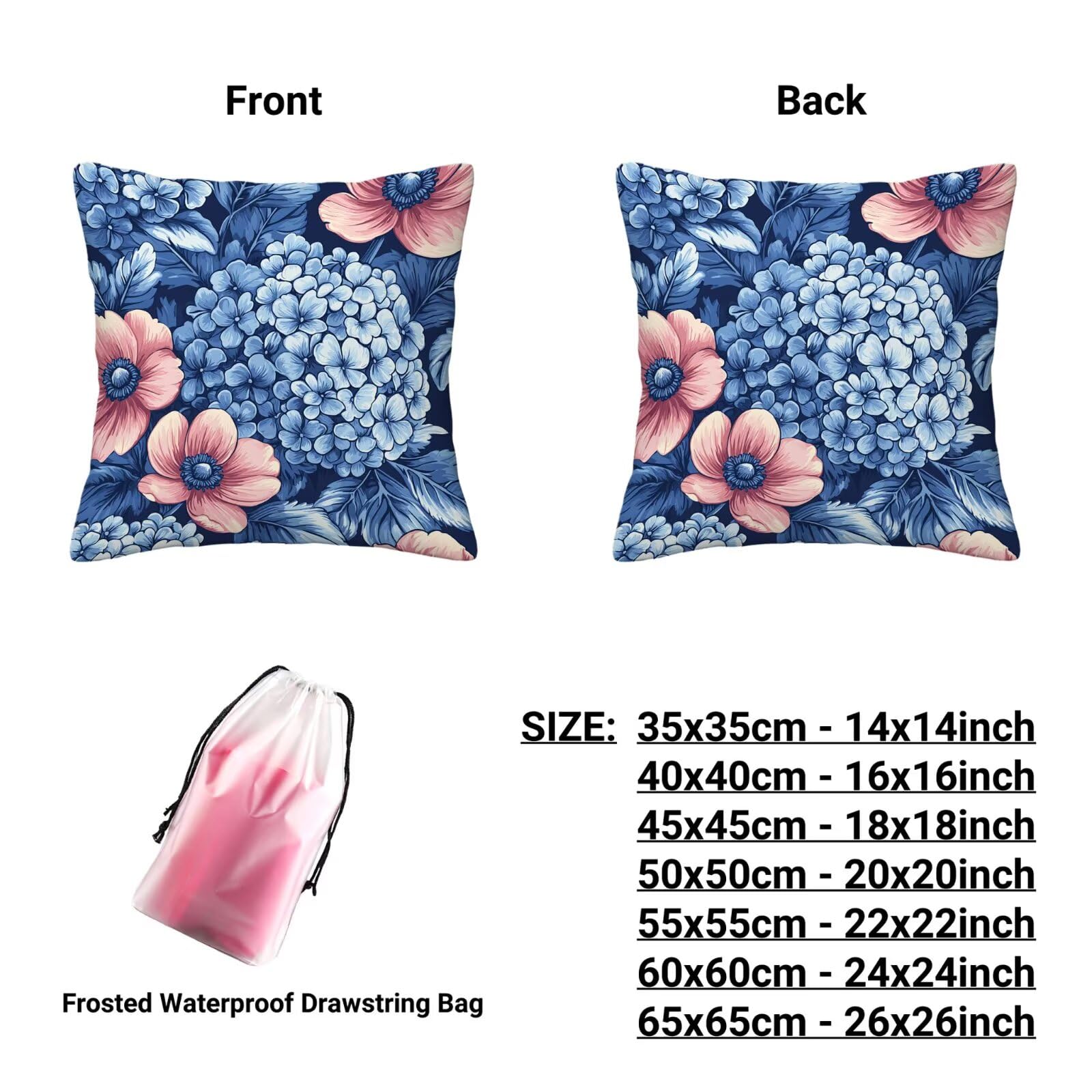 Kissenbezug 55x55 Blau 4er Set Samt Kissenbezüge Blume Zierkissenbezug Kissenhülle Dekorative Weiche Quadratische Dekokissenbezug Sofakissenbezug Couchkissen für Deko Schlafzimmer Wohnzimmer P-49