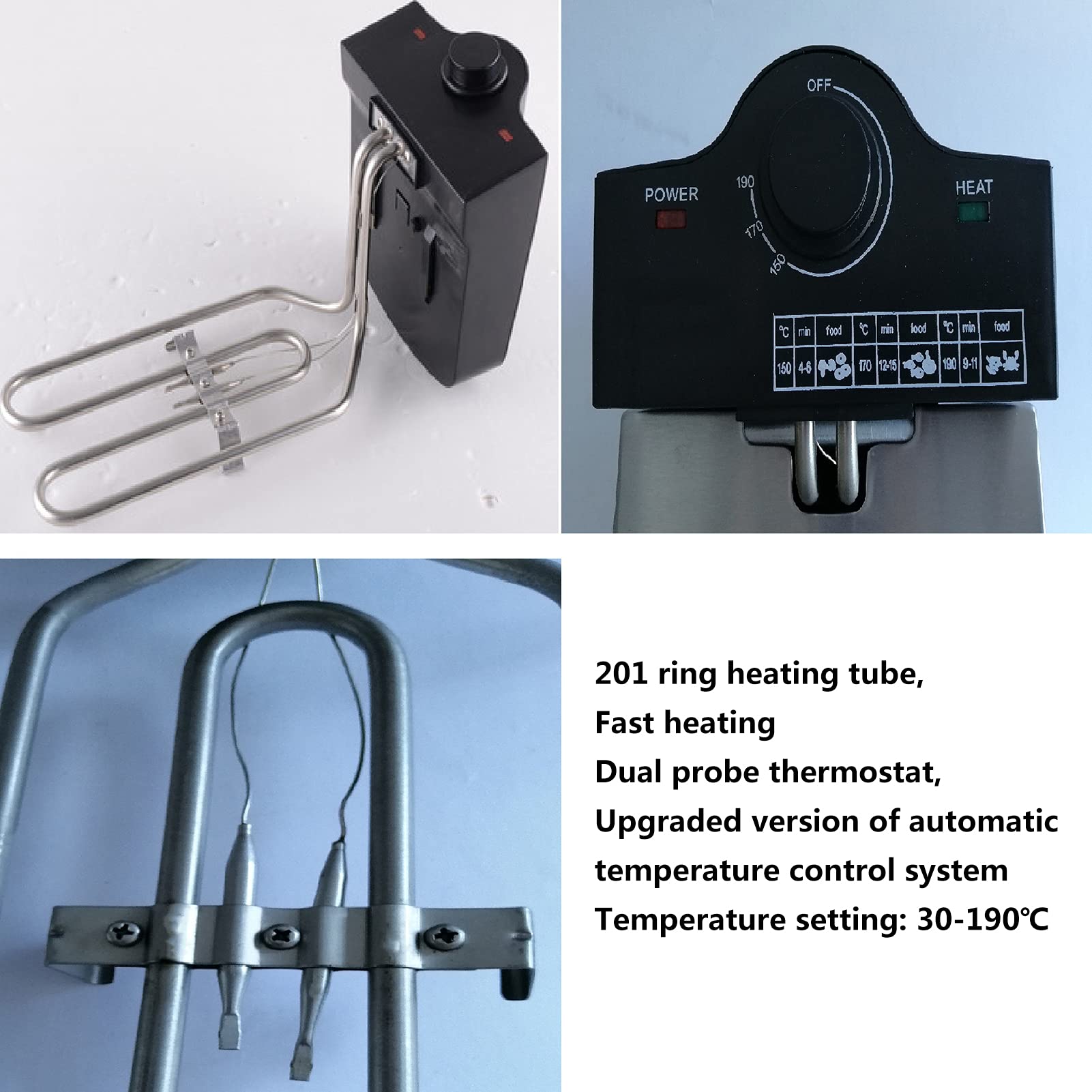 Filtro Friggitrice 3L Grande Cestello Friggitrice Friggitrice Filtro Olio con Filtro Odori Lavabile in Lavastoviglie Acciaio Inossidabile Smaltato Filtro Friggitrice Isolamento Termico Maniglia per Il