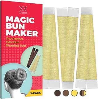 HAWWWY Women & Kids Hair Bun Maker - Ideal For Long Hair - Easy-To-Use Donut Bun Maker - Quick, Stylish Updos For All Hair Types, Daily Use or Special Occasions (Pack of 3)