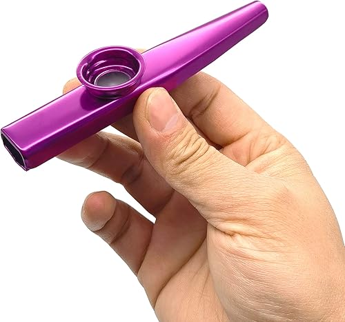 Miniatura 6 de Paquete de 2 Kazoos (azul, morado) con 6 flautas de membrana de diafragma todo en una caja de regalo