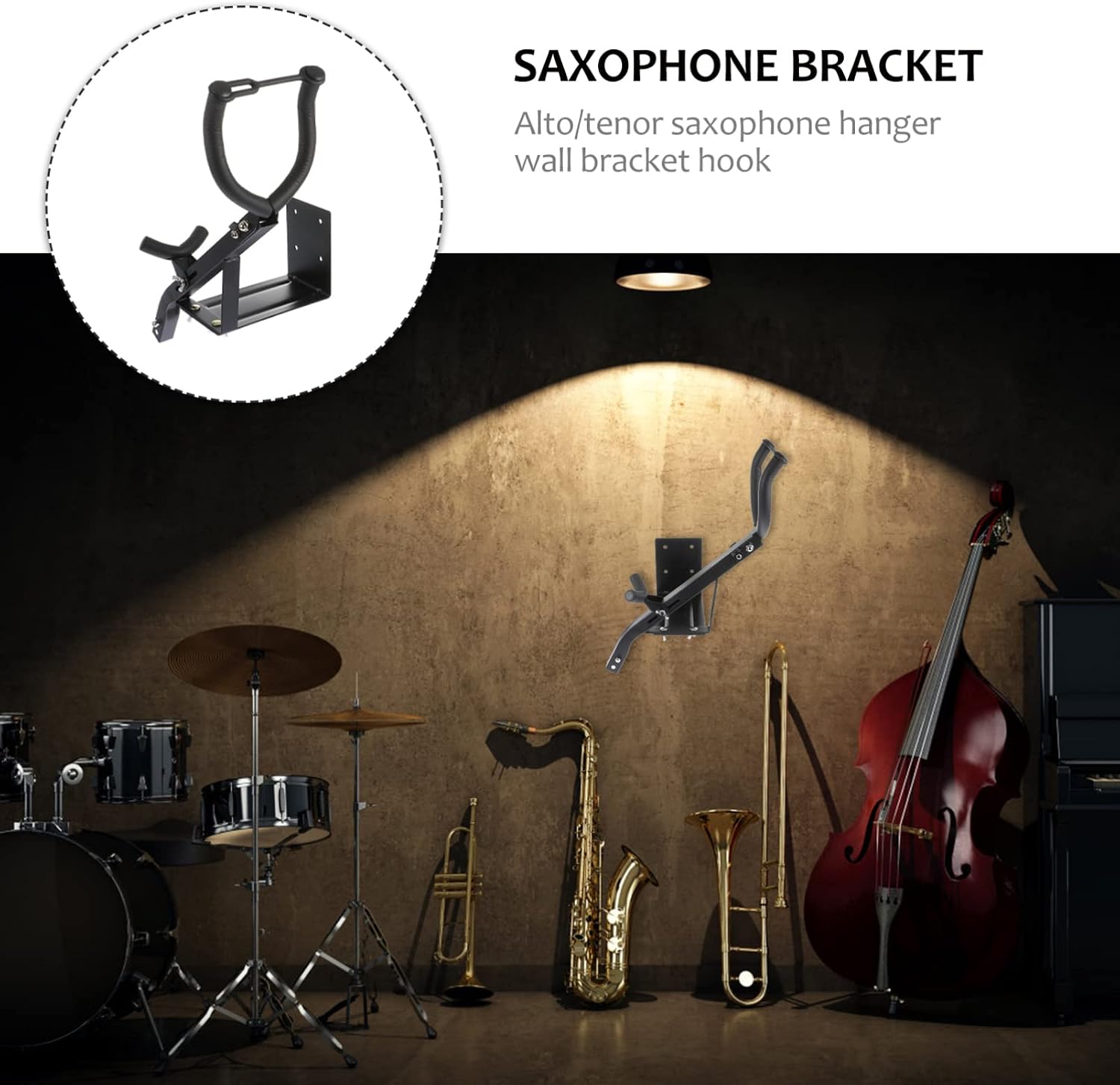 ARTIBETTER 1pc saxophone stand display rack Sax Holder braces saxaphone saxophone hanging stand saxophone display holder metal stand Alto Tenor Saxophone Support foldable Coat hanger iron