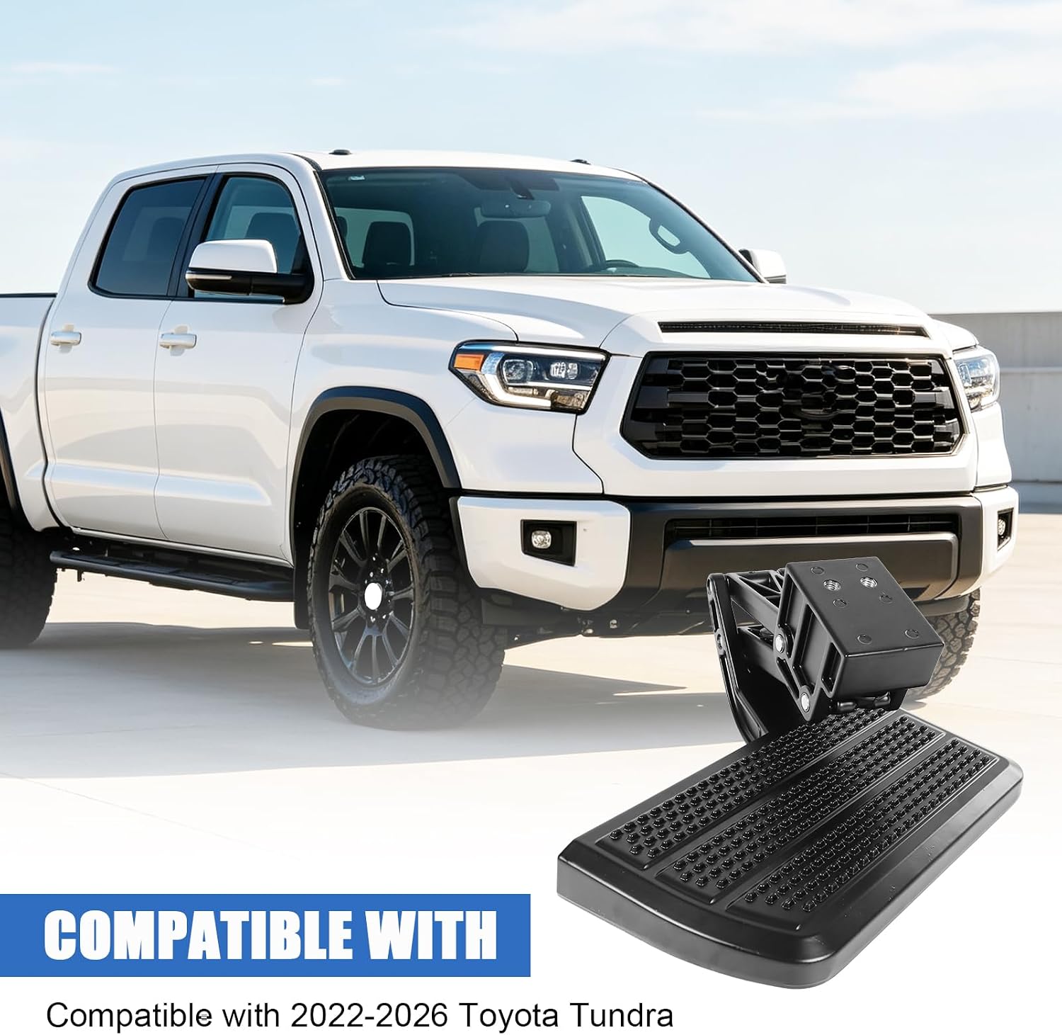One-Piece Aluminum Rear Bed Step Compatible with 2022-2026 Toyota Tundra