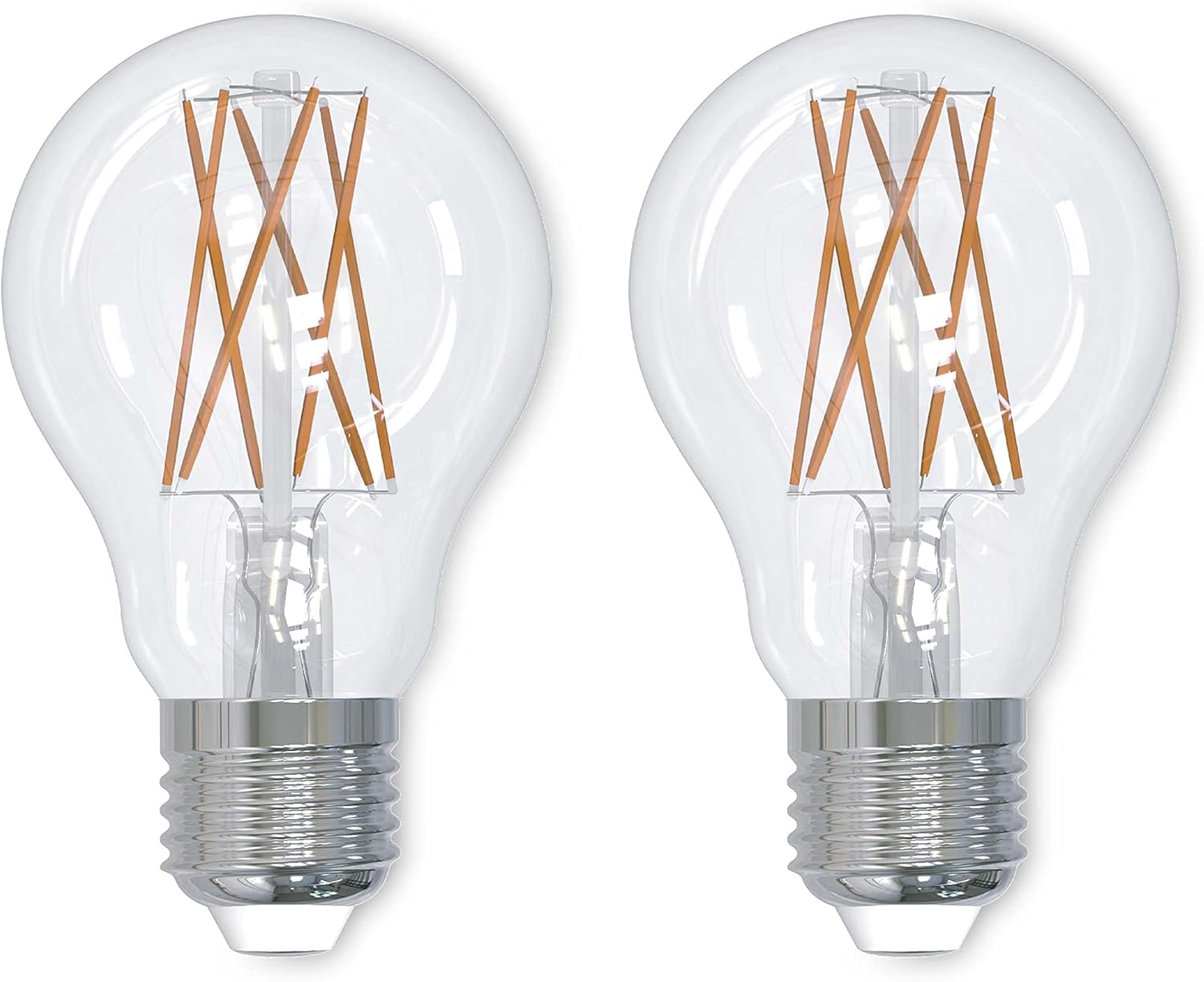 Bulbrite Pack of (2) 9 Watt Dimmable Clear Filament A19 Medium (E26) LED Bulb - 1100 Lumens, 3000K, and 90 CRI