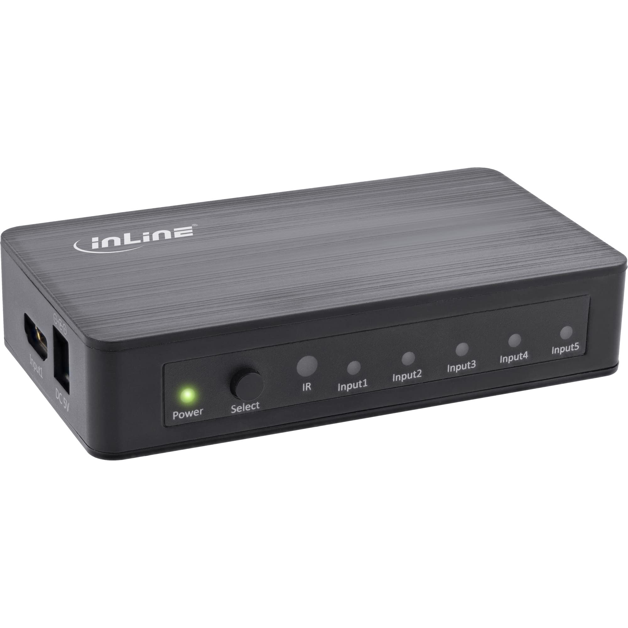 InLine 65019 - Conmutador HDMI (5 Compartimentos, 4K2K@60Hz, HDCP 2.2), Color Negro