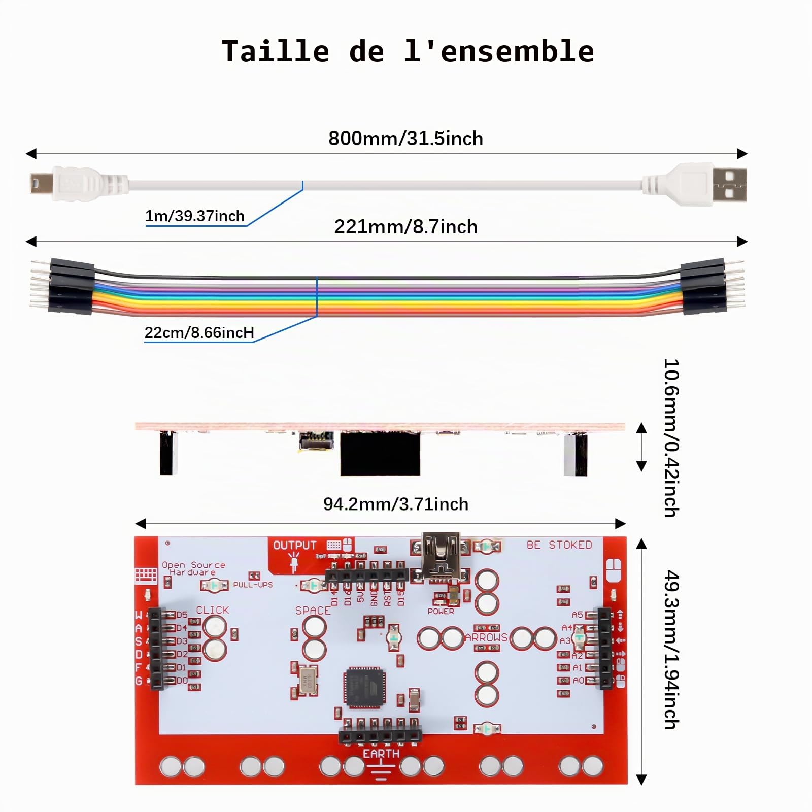 Binghe Complete M-K-Set Deluxe Kit Controller Board, Includes USB Data Cable, Alligator Clips, and Jumper Wires, Perfect for Education and DIY Innovation